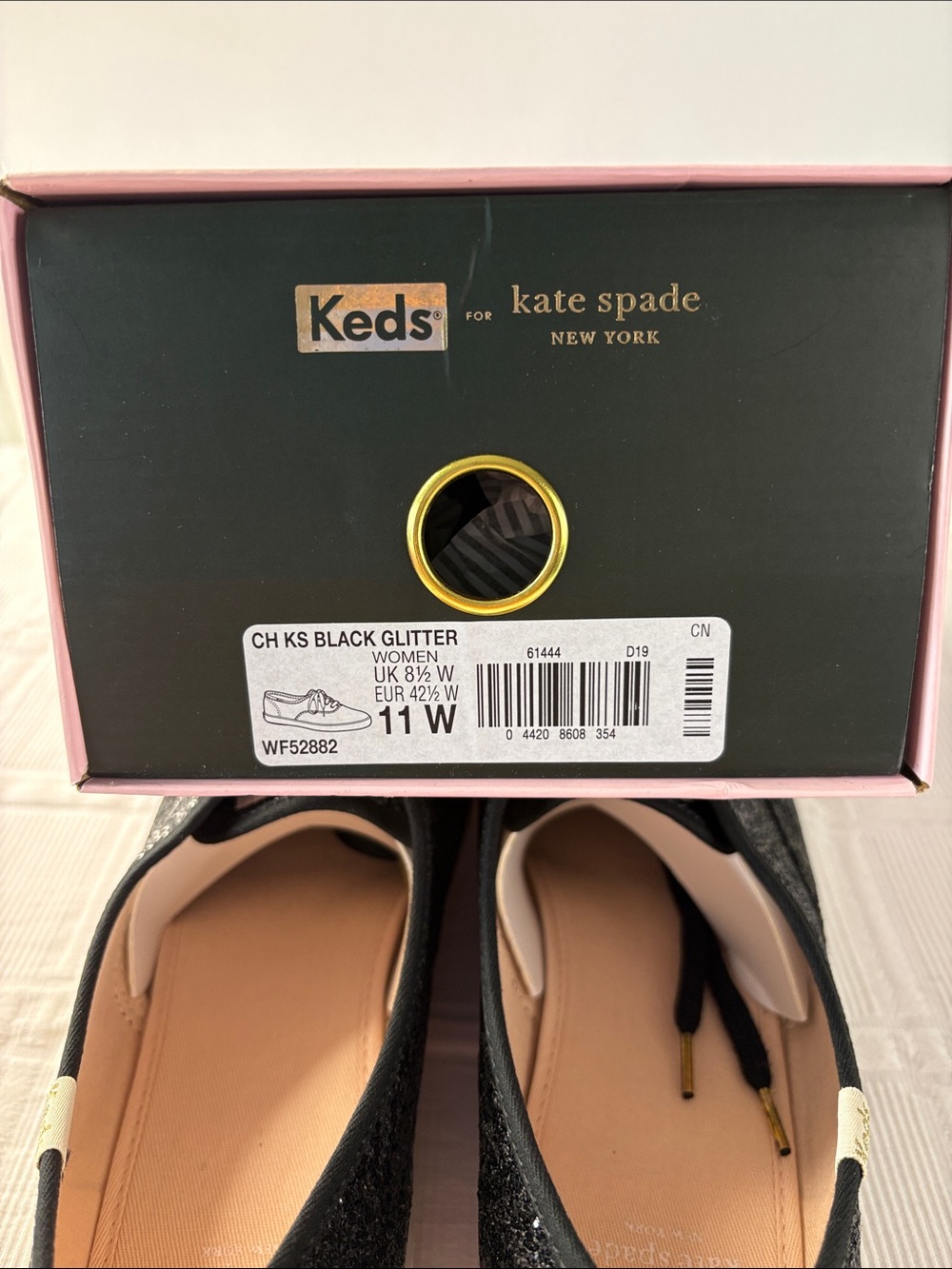 Kate Spade Keds New York Champion Black Glitter Sneakers 11W - Picture 8 of 8